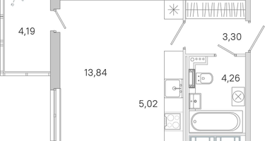 Студия, 27 м²