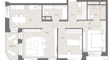 3-к. квартира, 82&nbsp;м²