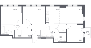 Студия, 94&nbsp;м²