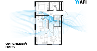 3-к. квартира, 63&nbsp;м²