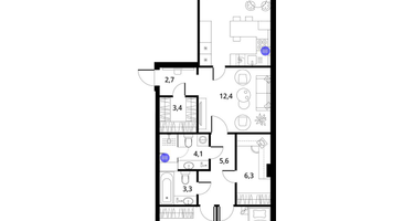 3-к. квартира, 91&nbsp;м²