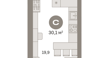 Студия, 30&nbsp;м²