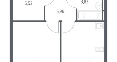 1-к. квартира, 36&nbsp;м²