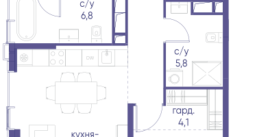 2-к. квартира, 90&nbsp;м²