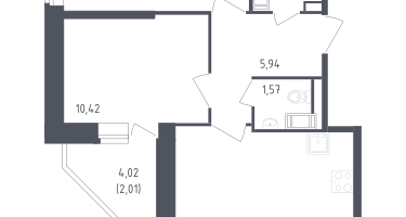 2-к. квартира, 51&nbsp;м²