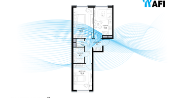 2-к. квартира, 54 м²