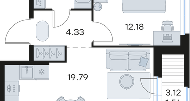 1-к. квартира, 42 м²