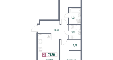 Студия, 71&nbsp;м²