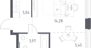 Студия, 28&nbsp;м²