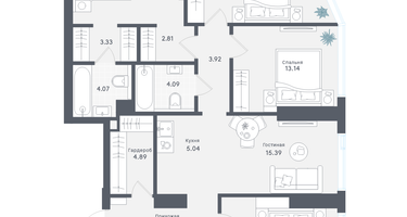 4-к. квартира, 115&nbsp;м²
