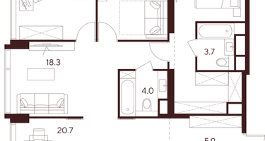 Студия, 97&nbsp;м²