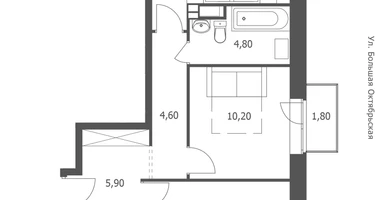2-к. квартира, 56&nbsp;м²