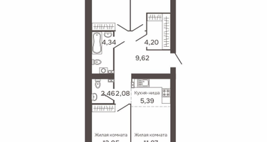 4-к. квартира, 79&nbsp;м²