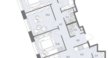 4-к. квартира, 93&nbsp;м²