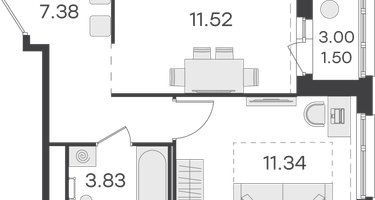 1-к. квартира, 35 м²