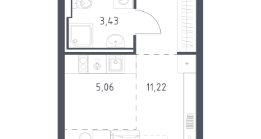 Студия, 24&nbsp;м²
