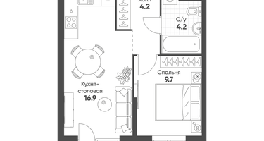 1-к. квартира, 35&nbsp;м²