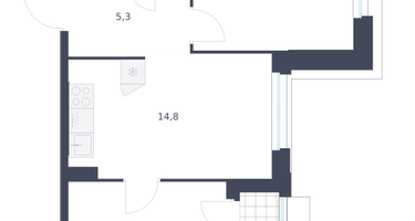 2-к. квартира, 53&nbsp;м²