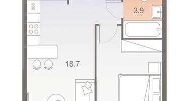 2-к. квартира, 40&nbsp;м²