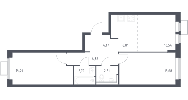 Студия, 59&nbsp;м²