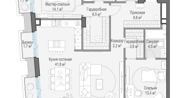 3-к. квартира, 111 м²