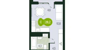 Студия, 28&nbsp;м²
