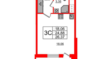 Студия, 24&nbsp;м²