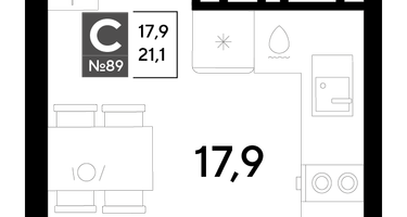Студия, 21&nbsp;м²