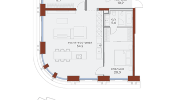 2-к. квартира, 118&nbsp;м²
