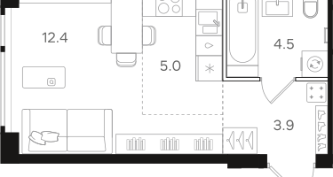 Студия, 25&nbsp;м²