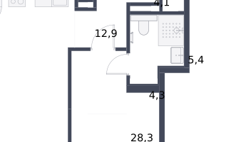 2-к. квартира, 79&nbsp;м²