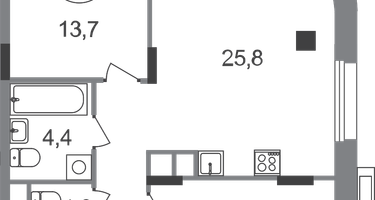 2-к. квартира, 69 м²