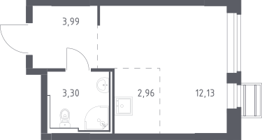 Студия, 22&nbsp;м²