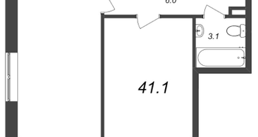 Студия, 41&nbsp;м²