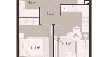 1-к. квартира, 37 м²