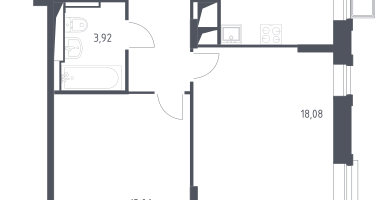 2-комнатная квартира, 55&nbsp;м²