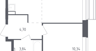 Студия, 34&nbsp;м²