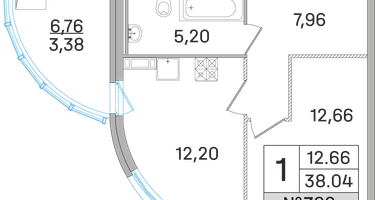 1-к. квартира, 37 м²