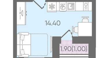 Студия, 21&nbsp;м²