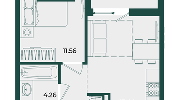 1-к. квартира, 36&nbsp;м²