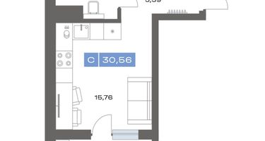 1-к. квартира, 30&nbsp;м²