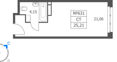 Студия, 25&nbsp;м²