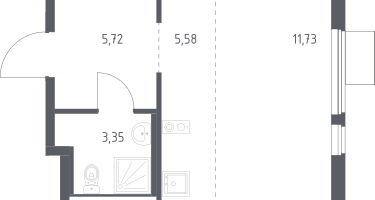 Студия, 26&nbsp;м²