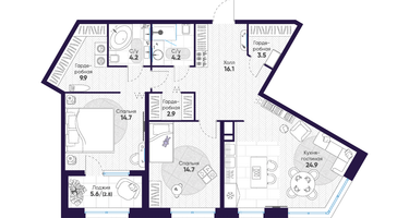 2-к. квартира, 97 м²