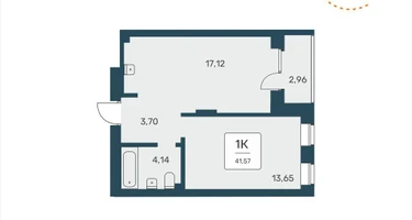 1-к. квартира, 41&nbsp;м²