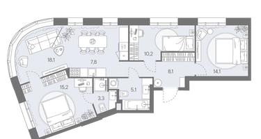 4-к. квартира, 81 м²