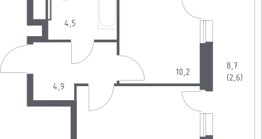 1-к. квартира, 33&nbsp;м²