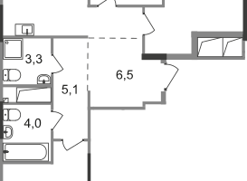 3-к. квартира, 82&nbsp;м²
