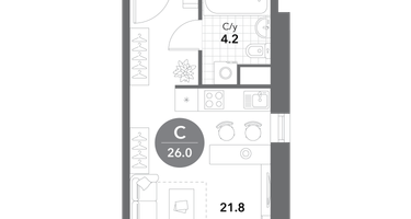 Студия, 26&nbsp;м²