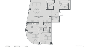 4-к. квартира, 164&nbsp;м²